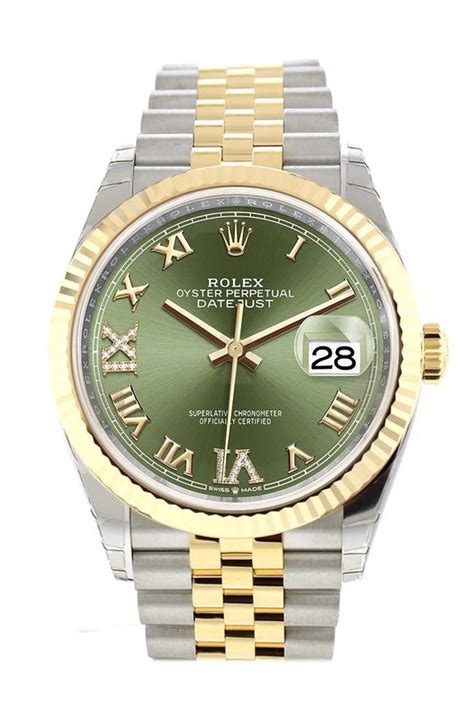 rolex olive green datejust|rolex datejust 36mm yellow gold.